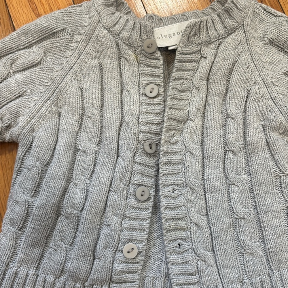 Gray Cable Knit Cardigan - elegant baby brand - Picture 2 of 3